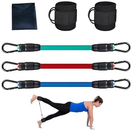 Equipo Ejercicio - Bandas Resistencia Piernas con Tobillera | Cinta Elástica Glúteos, Gimnasio Casa, Mujeres Hombres, Accesorio Entrenamiento Muslos, Glúteos