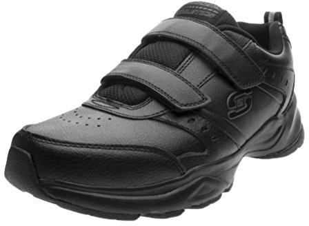 Skechers HANIGER CASSPI, Zapatillas para Hombre, Black Leather/Trim, 48.5 EU
