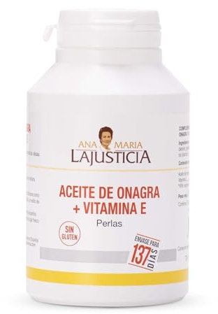 Ana Maria Lajusticia - Aceite de onagra – 275 perlas. Alivia dolores menstruales, los síntomas de la menopausia y el síndrome premenstrual. Envase para 137 días de tratamiento.