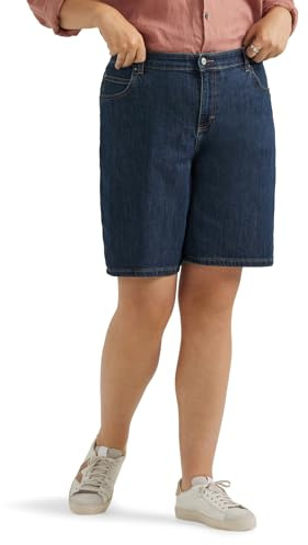 Lee Women's Plus Size Relaxed Fit Bermuda Short, Lagoon, 18 Plus