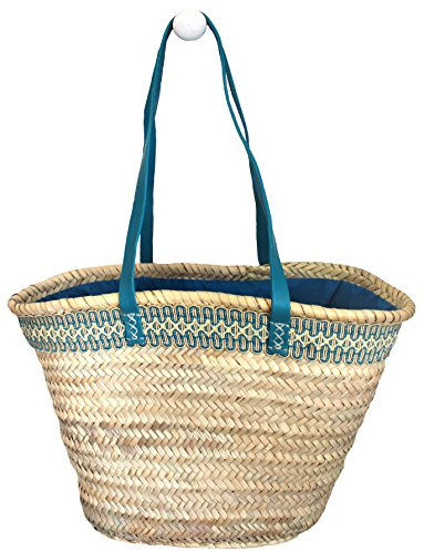 LVA - Palm Moses Basket in Deco Tape blue