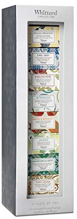 Whittard of Chelsea | Tea Discoveries A Taste of Tea| Gift Set For Men & Women | Collection of Black & Green Teas | Suitable for Vegans & Vegetarians | - 8 Flavours x 5 Teabags