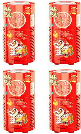 4 PCS Fireworks Bubble Machine with 4x80ml Bubble Solution, Portable Automatic Bubble Machine with Lights and Closeable Music, Bubble Maker Toys for Kids Outside Activities Parties Wedding