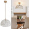 Hängelampe Retro Rattan, Boho Vintage Rattanlampe mit 2 lampe bases Rustikal Woven Hängeleuchte Esstisch Pendelleuchte Verstellbare E27 Pendellampe Esszimmerlamp Hängend für Wohnzimmer Küche Ø 30cm