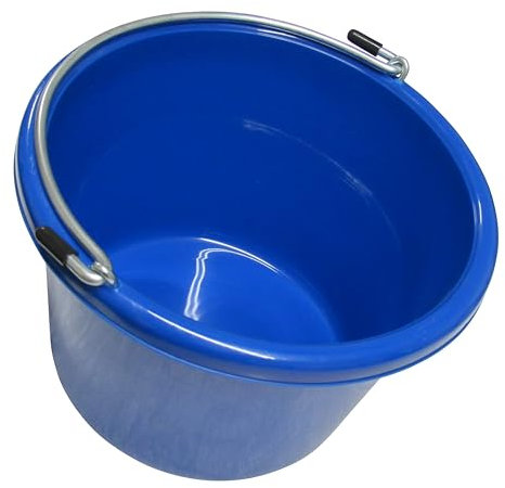 Plastic Water Bucket with Handle (Blue Pink 5L 8L Small Paint Pail) (Blue, 5 Litres)