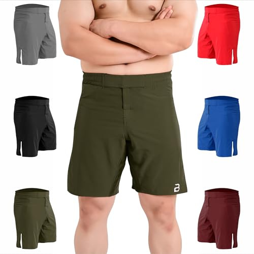 2BOLD MMA Shorts Men’s BJJ, Grappling, JIU-Jitsu, NO-GI Cross Training Muay Thai, Boxing, Gym Trunks (US, Alpha, Large, Regular, Regular, Green)