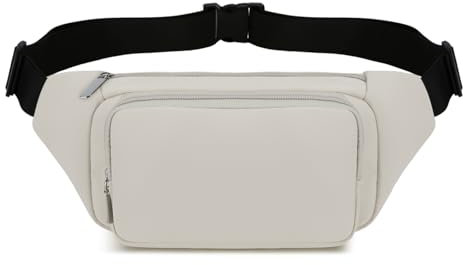 Bauchtasche Hüfttasche für Herren und Damen, Rucksack Brusttasche wasserdicht verstellbar für Radfahren Fitnessstudio Spaziergang Klettern Reisen Wandern Urlaub (Weiß)