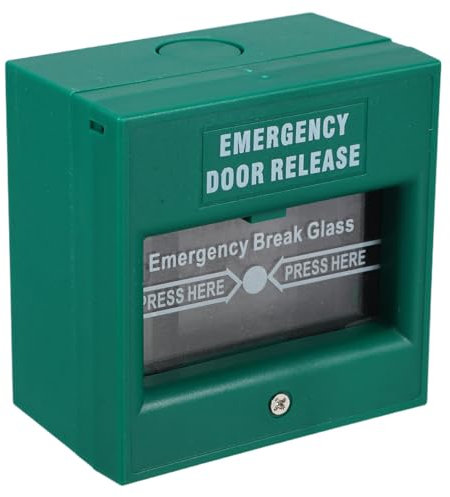 Operitacx Break Glass Alarm Switch - Emergency Fire Safety Button for Quick Response - Manual Call Point for Fire Alarms - Green Plastic Design 8.5Cm