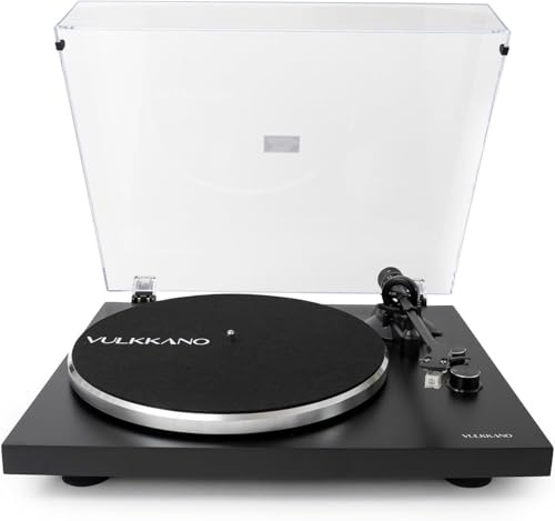 VULKKANO TD10 Giradischi con Braccio di Precisione, Equalizzatore Phono/Linea Integrato e Design Elegante Compatibile con Vinili da 33 e 45 Giri