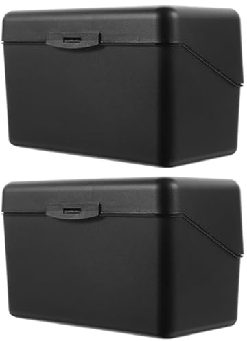 Lurrose Caja para Tarjetas de Índice 3×5 Pulgadas Organizador Portátil para Tarjetas de Oficina 2 Piezas Almacenamiento para Escritorio y Hogar