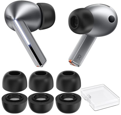 AhaStyle Memory-Schaum Ohrstöpsel für Samsung Galaxy Buds4 Pro (2026) & Galaxy Buds3 Pro (2024) 3 Paar Groß Ultimativer Komfort Geräuschunterdrückung Ersatz-Ohrstöpsel mit Tragbarer Aufbewahrungsbox