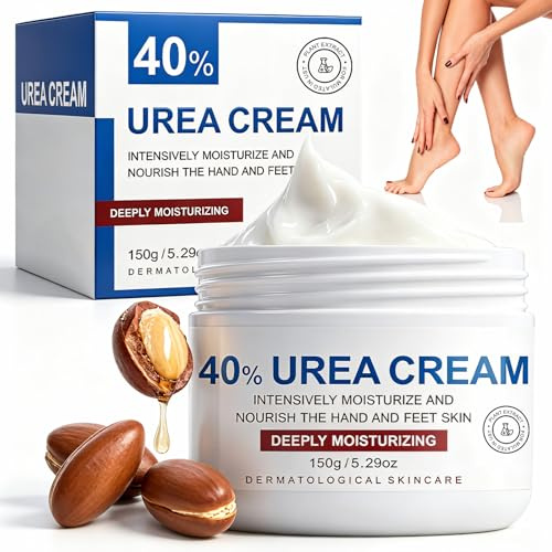Crema Urea 40 Per Cento, Crema Piedi Urea per Talloni Screpolati e Pelle Secca, Idratazione Profonda con Microgranuli Esfolianti, Assorbimento Rapido Non Untuoso, per Piedi, Gomiti e Ginocchia