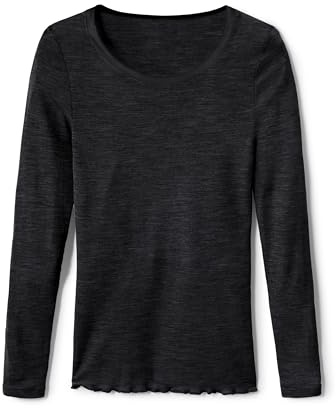 CALIDA True Confidence Top a Maniche Lunghe Canottiera, Oscurante, Nero, 48-50 Donna