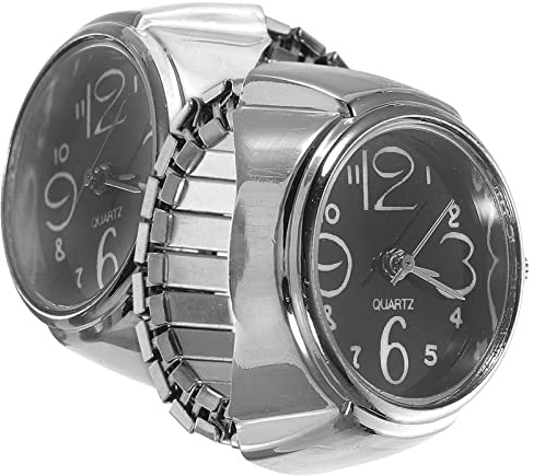 Hemobllo 2 Pezzi Orologio Anello Donna Mini Quarzo Creativo Anello Orologio Da Dito Elegante Accessori Regalo Per Amici E Famiglia