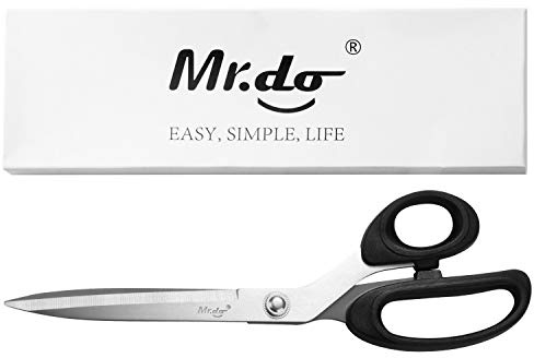 Mr.do Stoffschere Schere Scharf Schneiderschere Professionelle Classic Edelstahl Nähen Textil Stoff Papier Schere, Lange Klinge