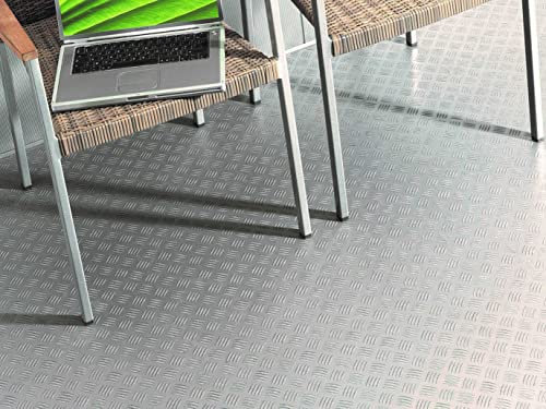 PVC Bodenbelag Vinylboden in Riffelblech-Optik, Zuschnitt (4m breit, 1,5m lang)