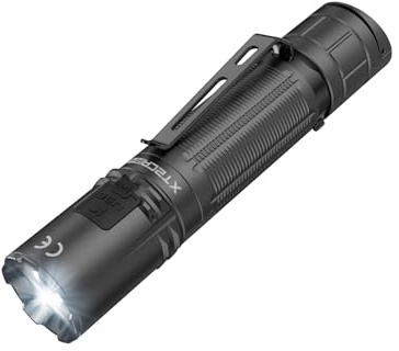 KLARUS XT2CR Pro 2100 lumen superljus uppladdningsbar taktisk ficklampa, IPX8 vattentät ficklampa för Outdoor Camping, med batteri och hölster