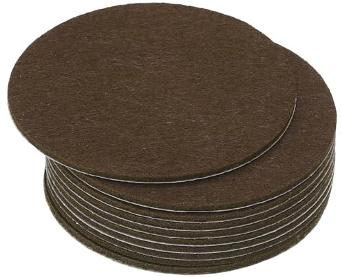 PATIKIL 13 cm diameter lampfot filt, 10-pack 2 mm tjocklek rund mjuk självhäftande halkfri repfri baksida filt för lampa möbler gör-det-själv hantverk, kaffe