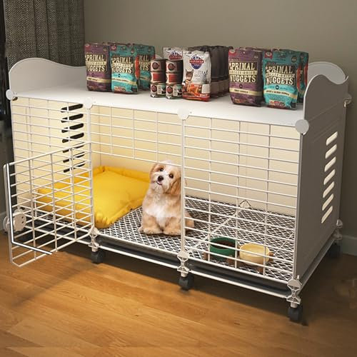 PJDDP Hundekäfige Für Den Innenbereich, DIY-Hundezwinger Aus Metalldraht, Kleintierhaus Für Haustiere, Abnehmbare Hundebox,3 grids