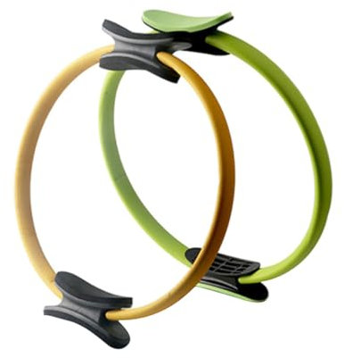 Parliky Pilates-Fitness-Widerstandstrainingsring Yoga- Yoga-Hilfsschlaufe stilvoller Übungsring Rutschfester Griff für Pilates- und Yoga-Workout zufällige Farbe