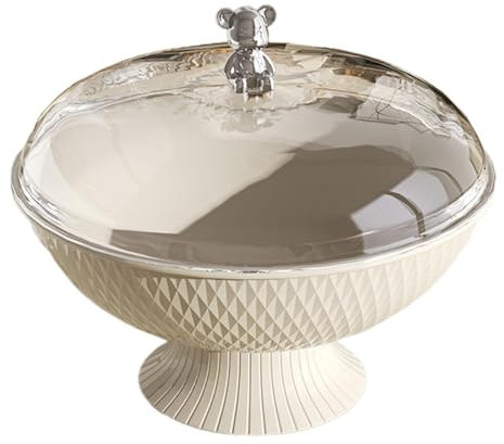 Fenteer Cesta de exhibición de mostrador con frutero con tapa Cesta de drenaje de frutas Soporte de frutas para el hogar, Blanco