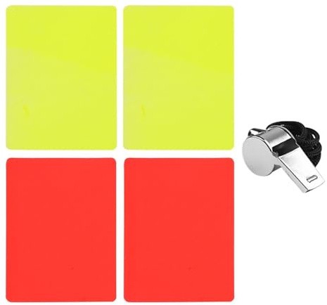 2 Yellow Cards And 2 Red Cards, With 1 Referee Whistle, Football Game Supplies, Referee Tools, Sports Game Accessories