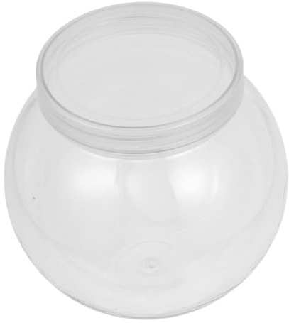 CAXUSD Shatterproof Small Plastic Fish Bowl with 2200ml Capacity, Viewing Experience, Elegant Modern Design, for Office or Home Desktop Aquarium or Betta Fish Tank Holder
