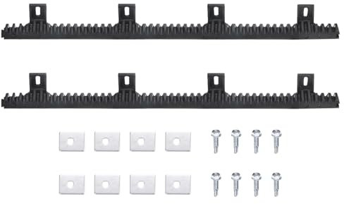 sourcing map Estante de engranajes de nailon, 2 piezas en total de 6.5 pies, estantes reforzados resistentes con accesorios de montaje, engranaje recto para operadores de puertas correderas, abridores