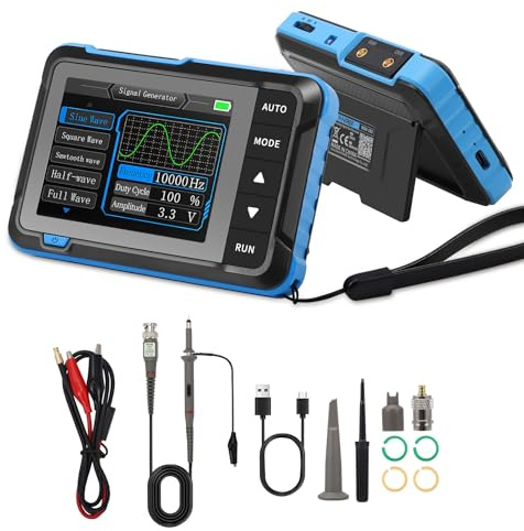 Oscilloscope DSO153, Handheld Digital Signal Generator Oscilloscope Kit, Portable Automotive Oscilloscope with 1M Bandwidth, 5 MS/s High Sampling Rate, 14 Types of Signal Waveforms, 0~10KHz Frequency