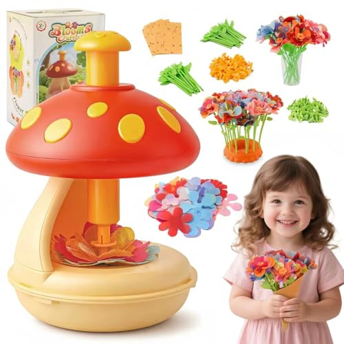 FSHS DIY Fabric Flower Bouquets Craft Kit for Kids, Arts and Crafts for Kids Ages 4-8,Flower Press Kit, Parent-Child Educational Interactive STEM and Birthday Present Mothers Day Gift