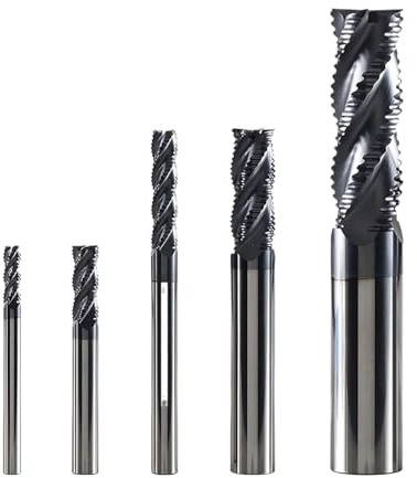Fresas de desbaste carburo sólido, brocas fresado CNC 4 flautas for mecanizado en bruto Metal, 1 Uds(P4CL-D6.0)