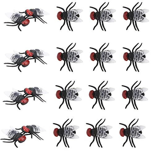 Aolidsive Plastsimulerade Flugor, 20 St Halloween Skämtfesttillbehör för Barn och Vuxna (flyga)