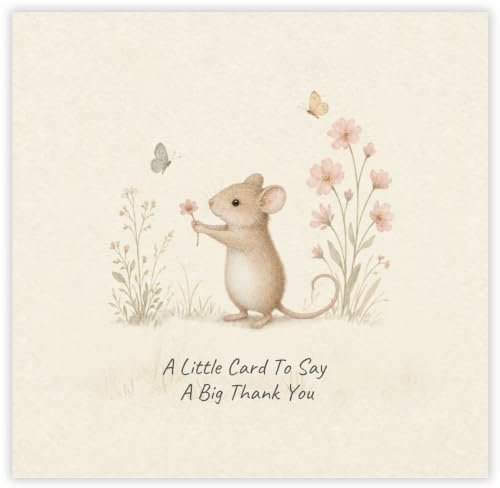 Thank You Card - with Ivory Envelope - Wedding Teacher Teaching Assistant Nurses Doctors Small Business Kids Friend Single Large - Thank You Gifts for Women – 14.5cm