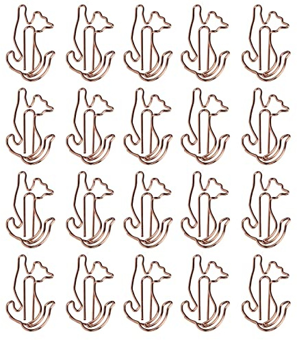 Masyrt 20 Cat Shaped Paper Clips, Small Metal Office Clips for Memo, Photos, Calendar, Bookmark