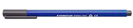 STAEDTLER Filzstifte triplus color, grau, dreikant, stabile, eindrucksichere Spitze, Linienbreite ca. 1 mm, kindgerecht, hohe Qualität Made in Germany, 10 graue fibre-tip pens im Kartonetui, 323-8