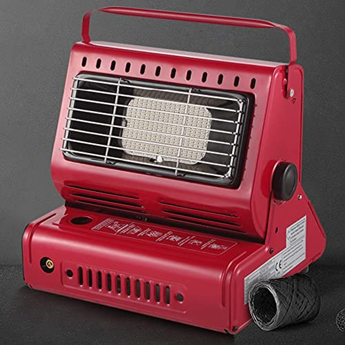 YKYR Calefactor De Gas De Cerámica, Portátil Calefactor Exterior, Calentador De Gas 1.3kw, para Camping Y Pesca De Hielo Invierno Uso (Color : Red)