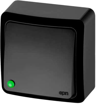 asvendo elektro/Aufputz-Serie/Lichtschalter/Wechselschalter/Taster / 1-fach Steckdose / 2-fach Steckdose/schwarz (Wechselschalter)