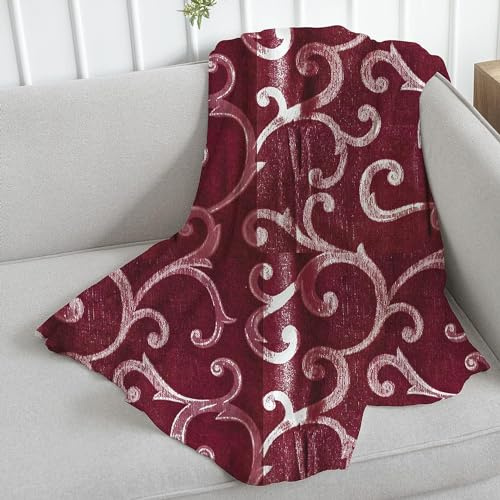Telo Copritutto Divano Arredo 50% Cotone 50% Poliestere Singolo e Matrimoniale Copridivano Decorativo Fantasia Lavabile in Lavatrice Copri Tutto Stirabile (180_x_280_cm, fiore, bordeaux)