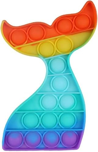Ranzah Pop Fidget leksak, sjöjungfru, tryck-och-poppa bubbla, sensorisk leksak för barn och vuxna, resor, poppet, leksak, för gåvor och fester, ADHD, stress och ångestlindring, leksak, klämma