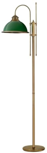 Casa Padrino Lampada da Terra Barocco di Lusso Ottone con Patina/Verde 40 x A. 183 cm - Lampada da Terra in Ottone in Stile Barocco con Paralume in Vetro - Lampade da Terra barocche
