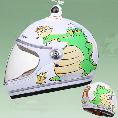 QJWMatic Kinder Motorrad Integralhelm Racing Motocross ATV Helm Jungen Mädchen Straße Elektro Moped Helm für 4-15 Jahre Kinder D,46-53CM