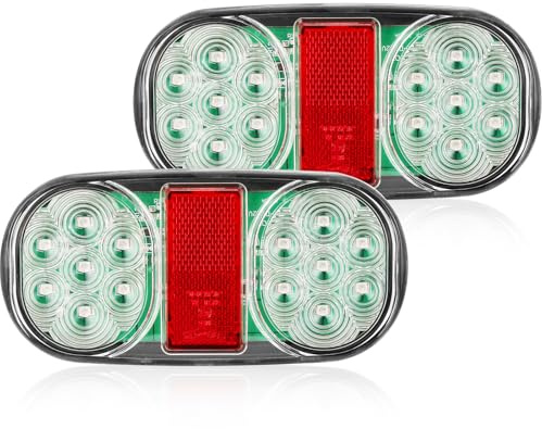 SPARKMOTO 2 x LED-släpvagn baklyktor vattentät, 12 V LED släpvagn baklyktor med 5 funktioner, bromsljus, blinkersljus, bakre positionsljus, reflektor, ECE-godkännande