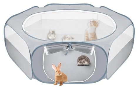 Fence plegable para animales domésticos - Plopen de conejo con cubierta, valla para animales pequeños, para animales domésticos | Bolígrafo plegable para ejercicios de animales domésticos, valla de