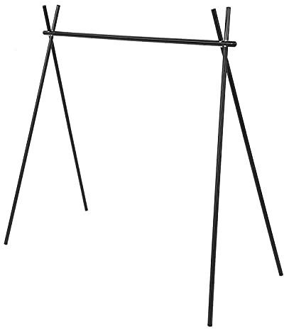 XIASABA Estante colgante multifunción para utensilios de cocina, soporte de camping, herramientas al aire libre, estante colgante con estructura de trípode negro, estante colgante plegable con bolsa