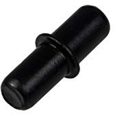 Gedotec Tablarträger unsichtbar Fach-Bodenträger schwarz - Duplo | Bohr-Ø 5 mm | Regalboden-Träger verdeckt für Holzböden - Holztablare | Regalträger Stahl verzinkt | 20 Stück - Regal-Halterungen rund