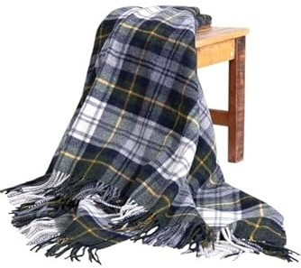 MA.AL.BI 1947 Plaid scozzese 100% pura lana misura 150X180 cm (verdone), consegnato in scatola regalo.