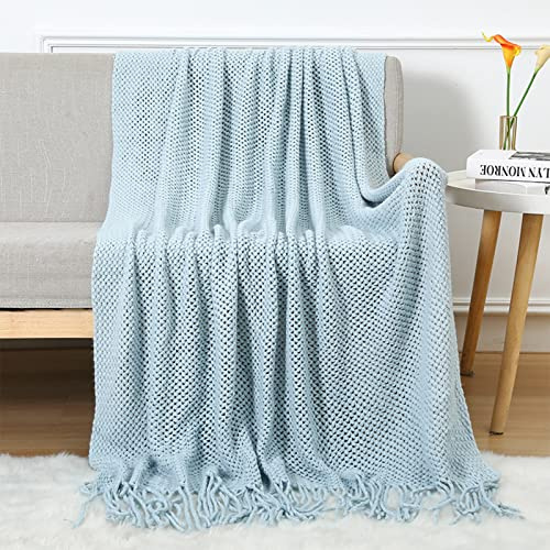LumiSyne Manta De Punto con Borlas Transpirable Mantas Celulares Estilo Nórdica Comoda Suave Cubresofa Cubrecama Plaid Manta Decorativa para Sofá Cama Silla