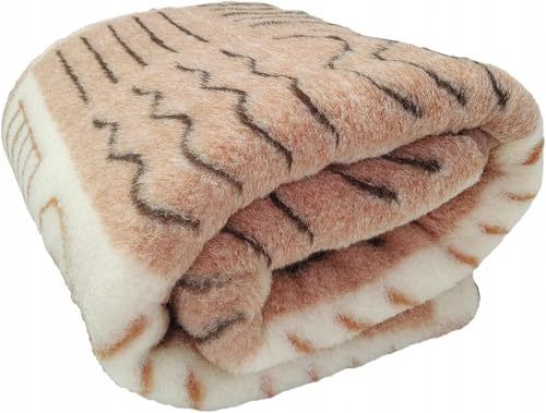Merino Blanket 200x200 cm - Pure Blanket made of 100% Merino Sheep Wool - Warm and Natural Wool Throw - Weight 500g/m²