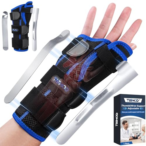 TISMOD Handledsstöd med tummskena, handledsbandage, vänster höger bandage handled för senskidinflammation, karpaltunnel artrit, stukningar, nattsömn handledsbandage