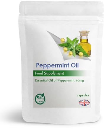 Peppermint Oil 50mg Capsules | Stomach, Bowel and Digestion Support, Gastric Aid (Pack of 90)